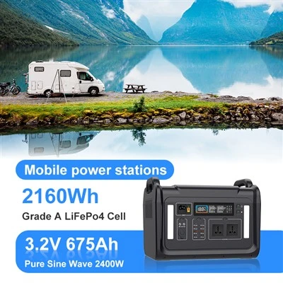 Açık Acil Güneş Elektrik İstasyonu 2400W Taşınabilir Lityum Pil 2160Wh